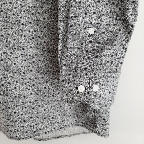 BEN SHERMAN Floral 100% Cotton Button Down Casual Shirt B&W Men's Sz L - Picture 5 of 12